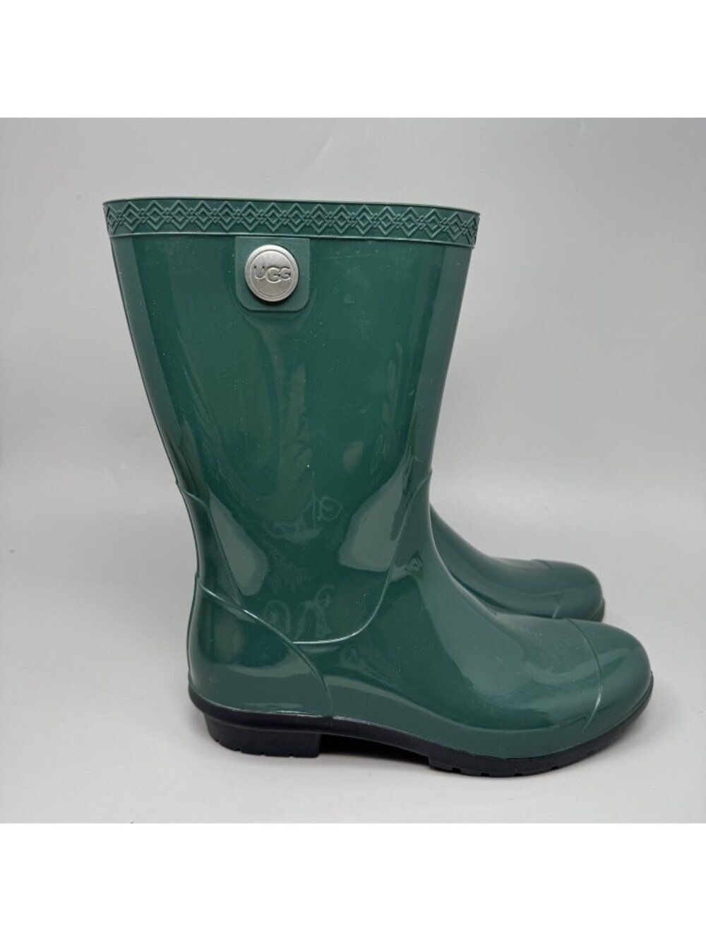 UGG Womens Boots 6 Sienna Teal Gloss Rain Waterproof Boots Sherpa Insole